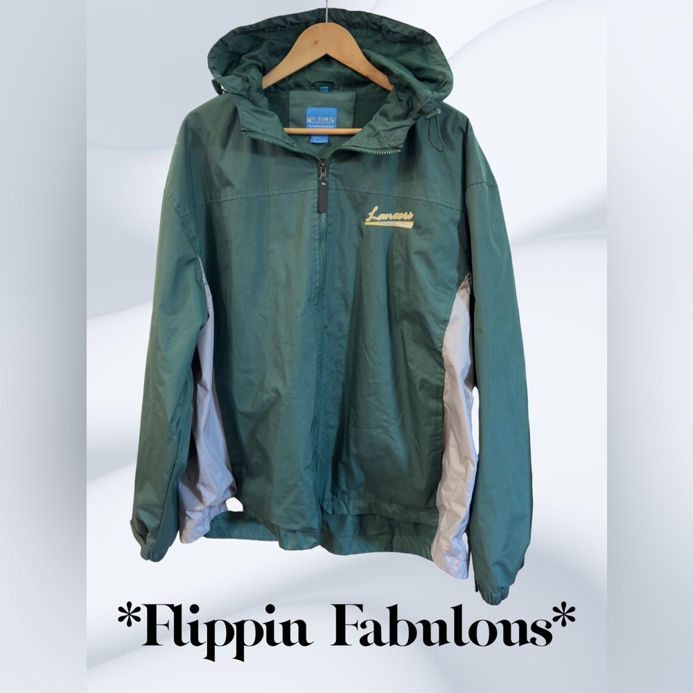 My Town~ Green Lancer Mens Windbreaker jacket size xxl